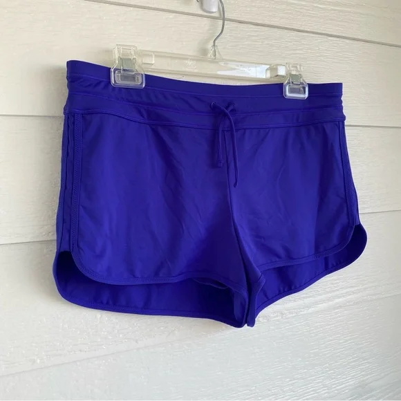 ATHLETA Women's Surge Swim Shorts Size Medium Royal Blue w/ Brief Drawstring - Picture 6 of 12